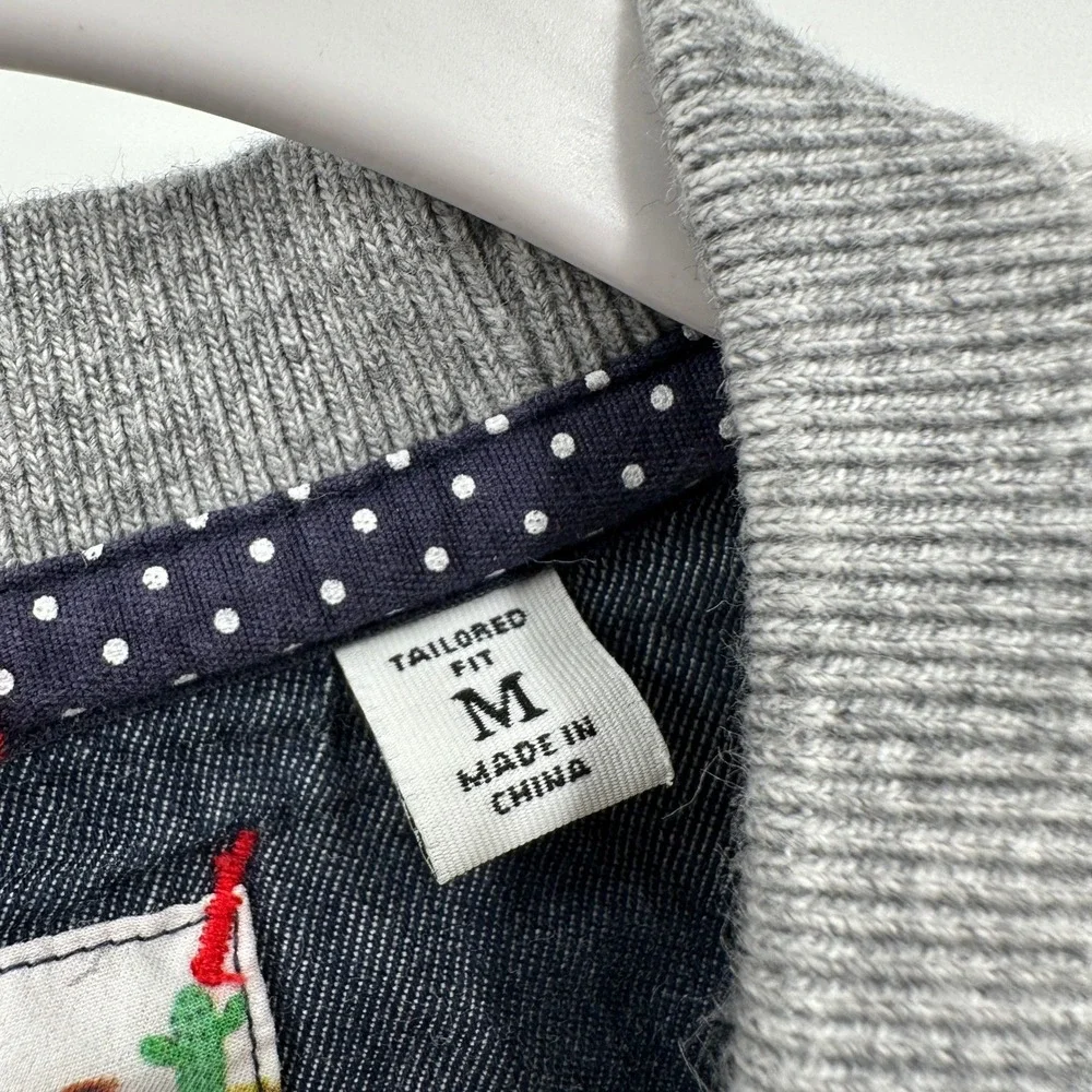 Robert Graham Mens Preppy Gray Tailored Fit Cotton Crewneck Sweatshirt Size M